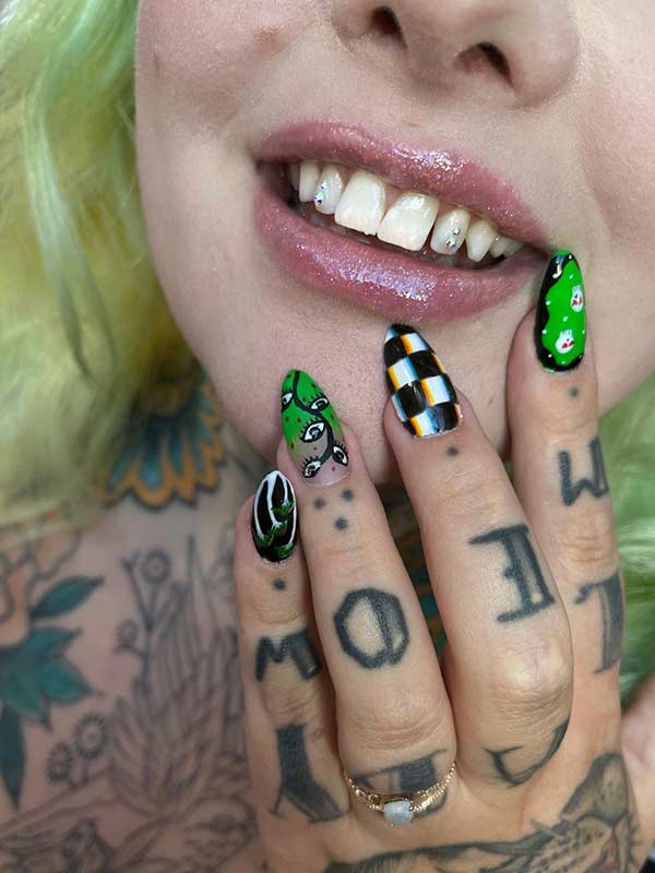 A client with Charmed Smile tooth gems